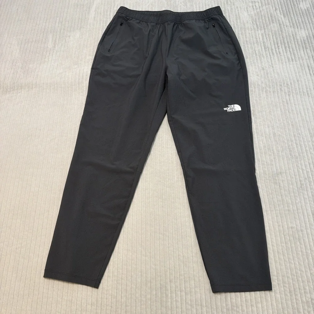 The North Face Mens Cargo Pants Black Elastic Waist Drawstring Light Large